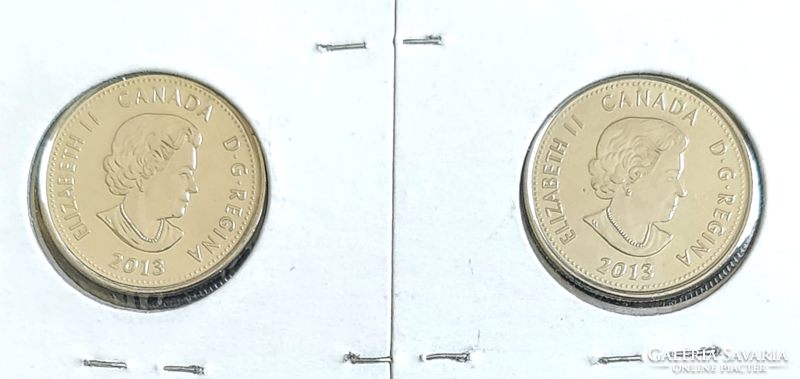 Kanada 25 cent 2013 UNC - Numizmatika, Pénz, Érme | Galéria Savaria